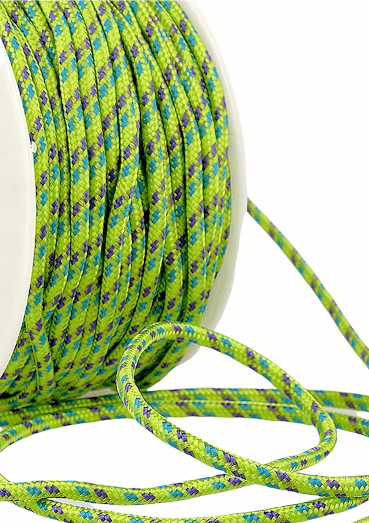 3mm Polyester rope Cord 30m Roll by Stephanoise in green mix 016