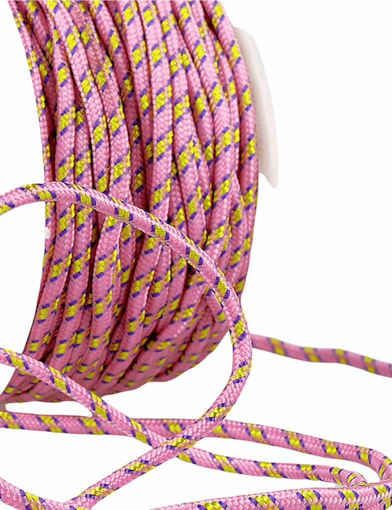 3mm Polyester rope Cord 30m Roll by Stephanoise in pink mix 074