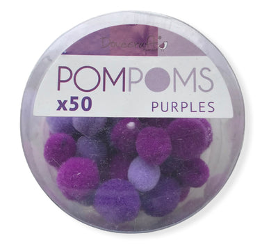 Dovecraft Pom Poms 50 Per Tub - purple