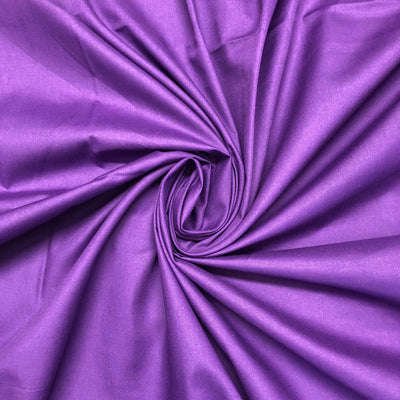 Plain polycotton fabric swatch in purple 11