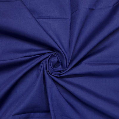 Plain polycotton fabric swatch in indigo 15