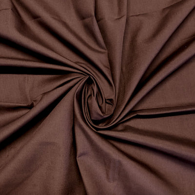Plain polycotton fabric swatch in chocolate brown 30