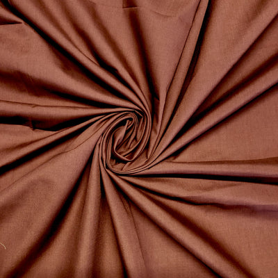 Plain polycotton fabric swatch in chestnut 31