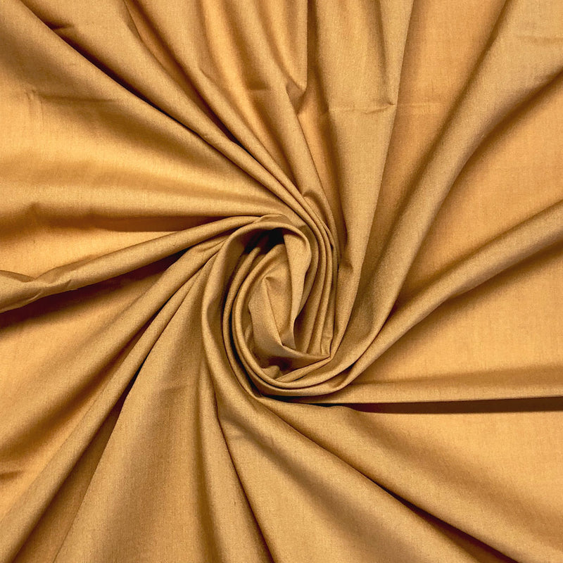 Plain polycotton fabric swatch in gold 36