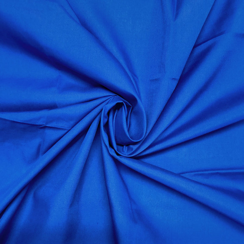 Plain polycotton fabric swatch in royal blue 38