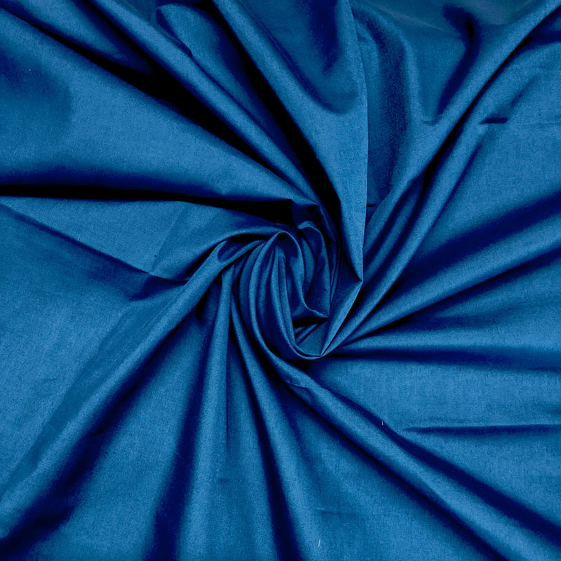 Plain polycotton fabric swatch in petrol blue 45