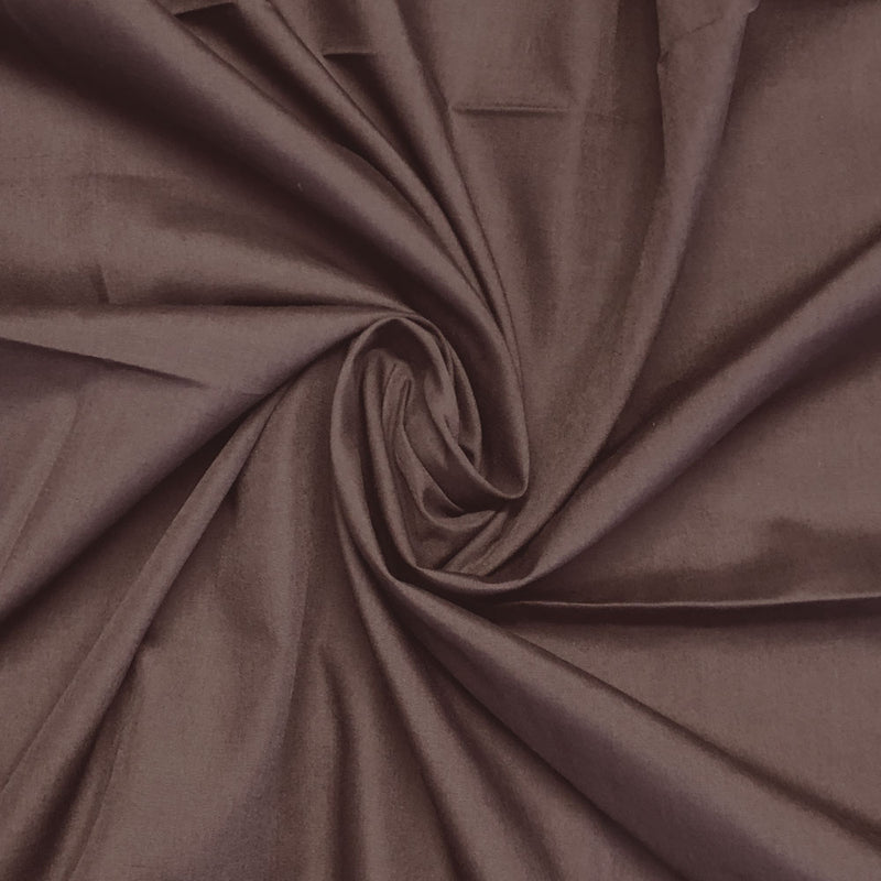 Plain polycotton fabric swatch in dark brown