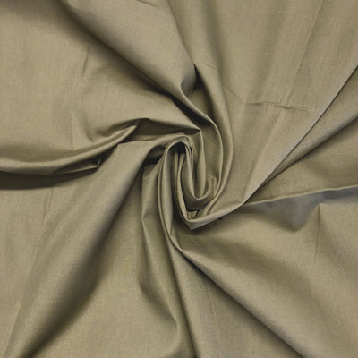 Plain polycotton fabric swatch in khaki 50