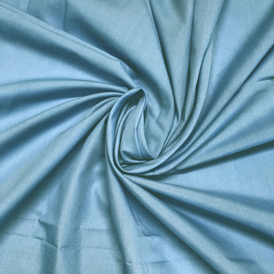 Plain polycotton fabric swatch in cornflower blue 57