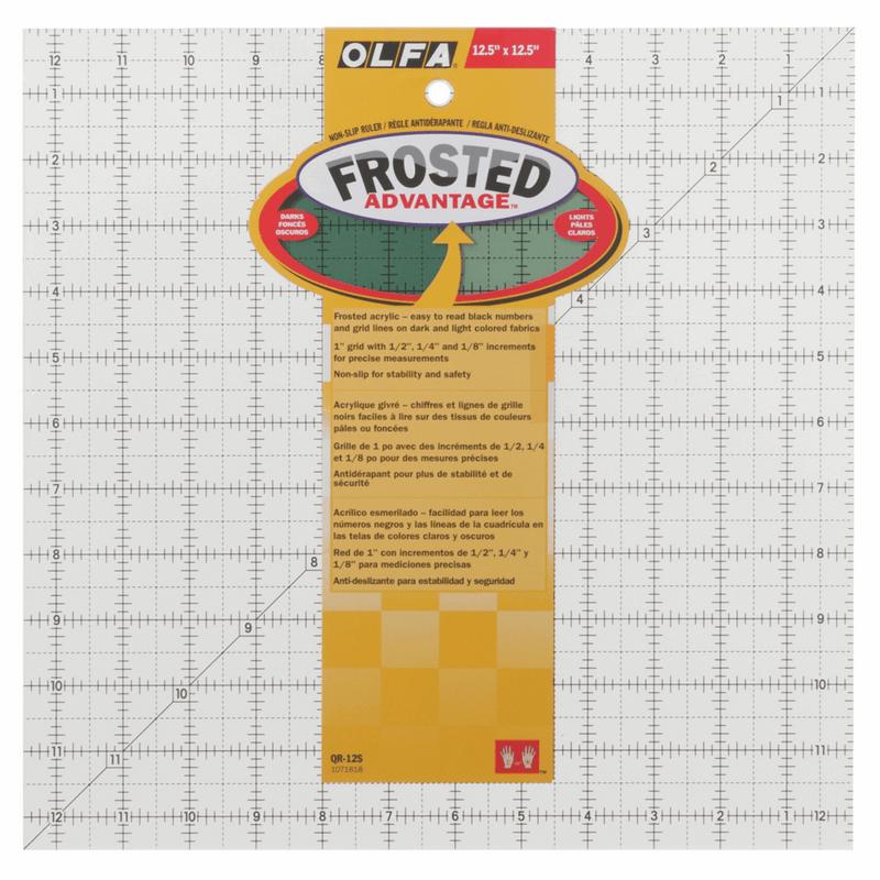 Quilting Non-Slip Square Ruler in 12.5 x 12.5in