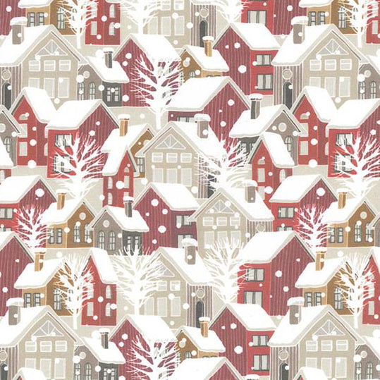 Christmas Town fabric, Christmas cotton fabric
