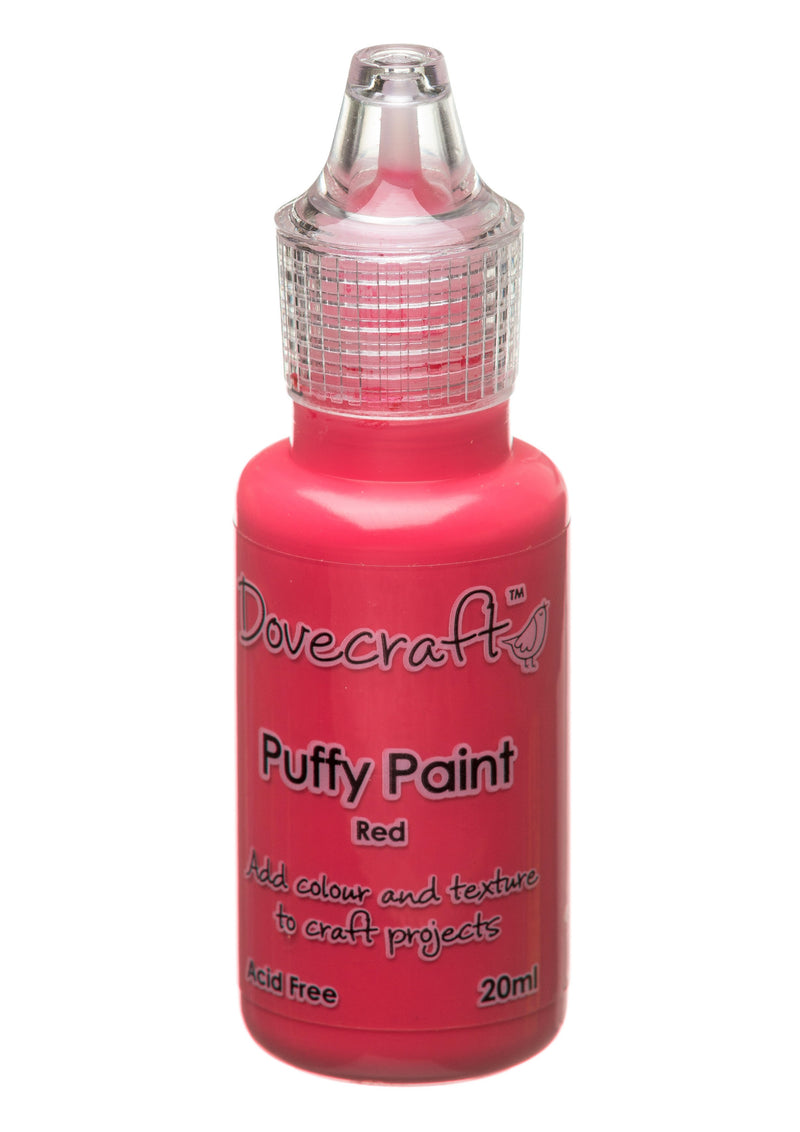 Red Dovecraft puffy paint - 3D paint for use on card, paper and fabric 
