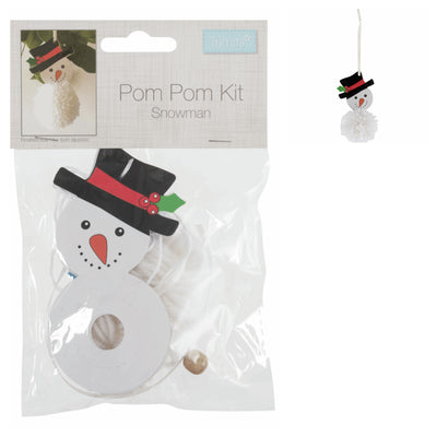 Snowman pom pom making kit, Trimits pom pom Christmas decorations, pom pom decorations, paper pom pom decorations