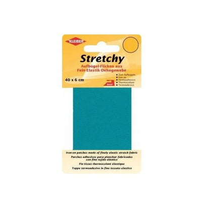 Stretchy clothing iron on repair patch in emerald
