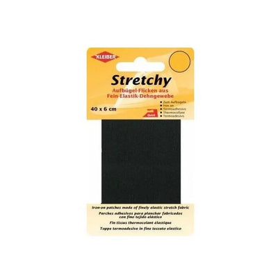 Stretchy clothing iron on repair patch in black