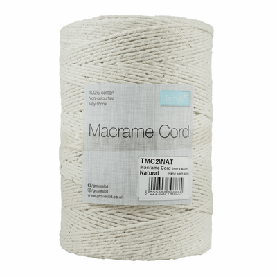 2mm Macramé Natural Cord\Yarn - 400m Rolls