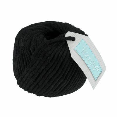 Black 4mm Macramé Cord Yarn Balls 100% cotton - 50m Rolls