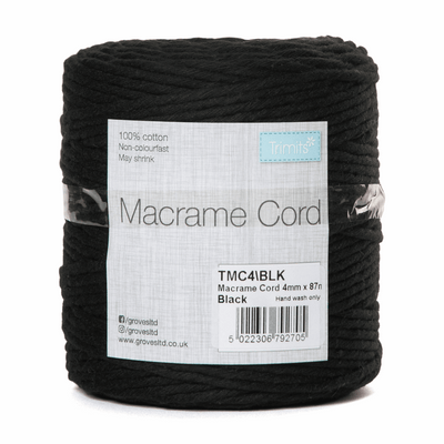 macramé cord black, macramé kit