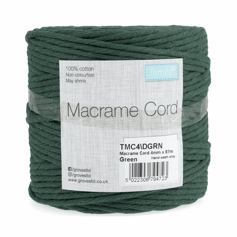 macramé cord green, macramé kit