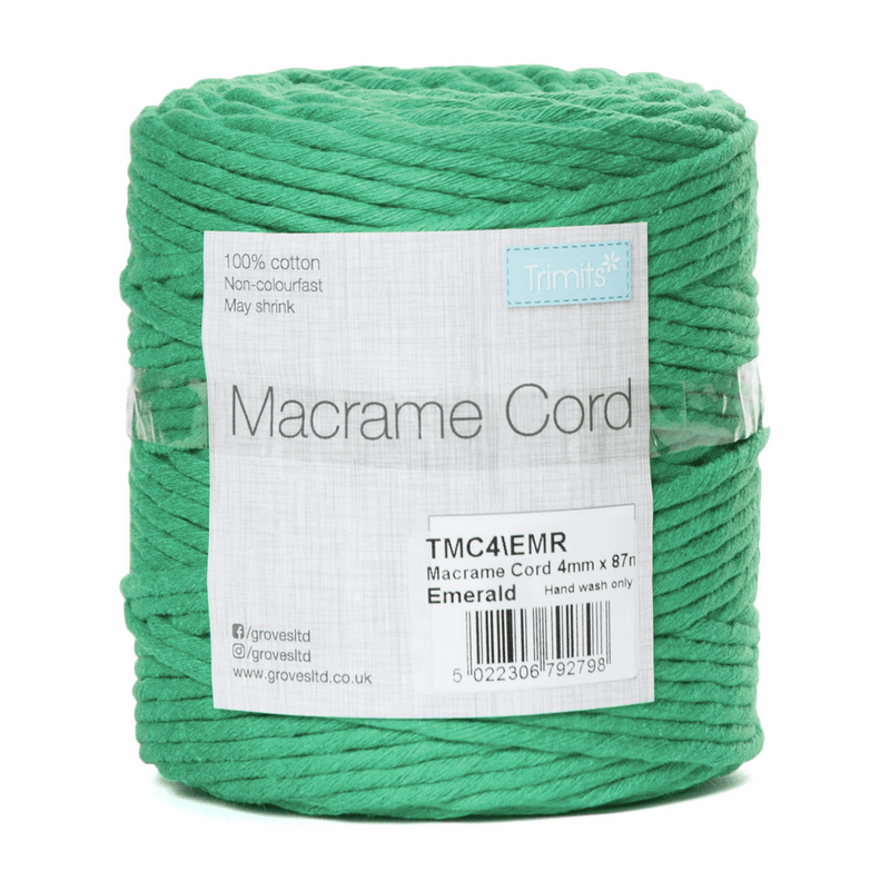 macramé cord emerald green, macramé kit