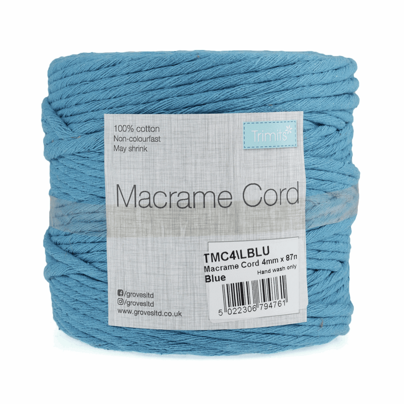 macramé cord blue, macramé kit