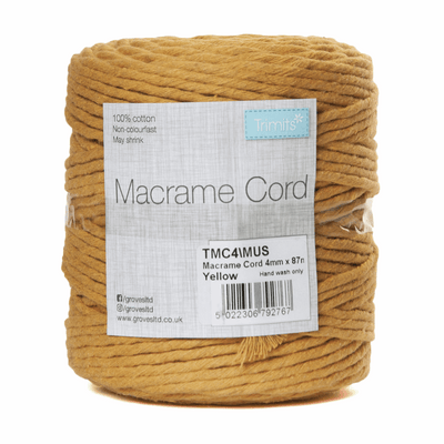 macramé cord yellow, macramé kit