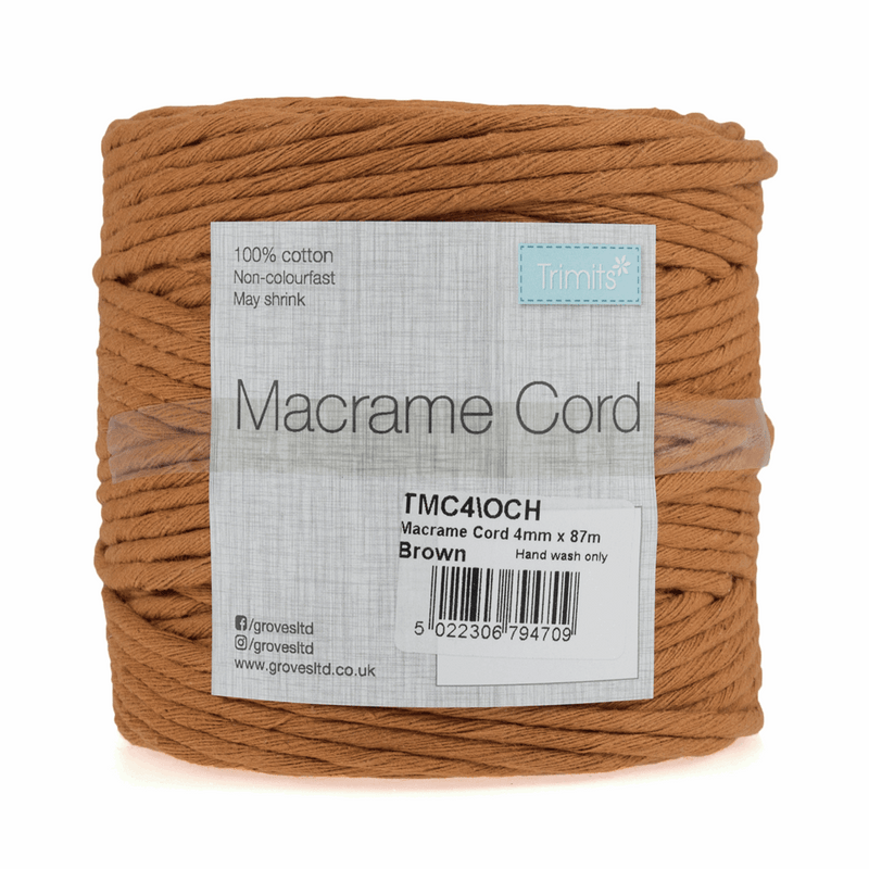 macramé cord brown, macramé kit