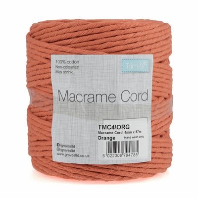 macramé cord orange, macramé kit