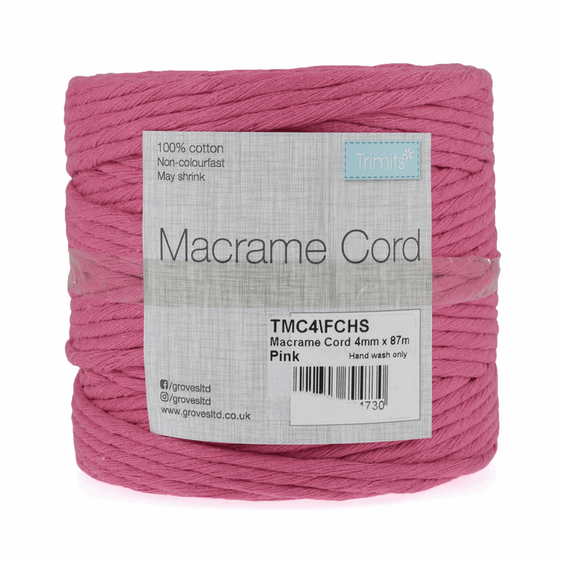 macramé cord pink, macramé kit