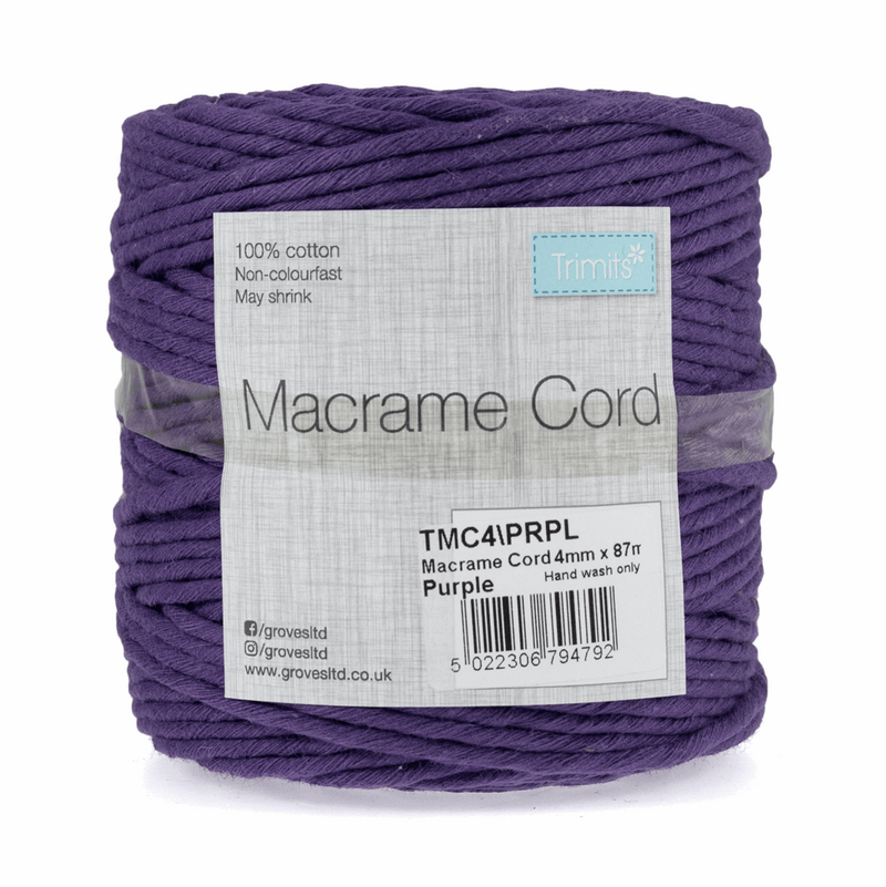 macramé cord purple, macramé kit
