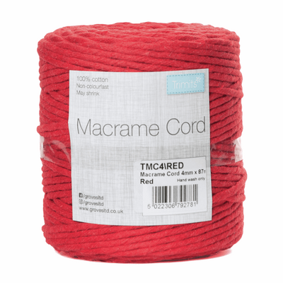macramé cord red, macramé kit