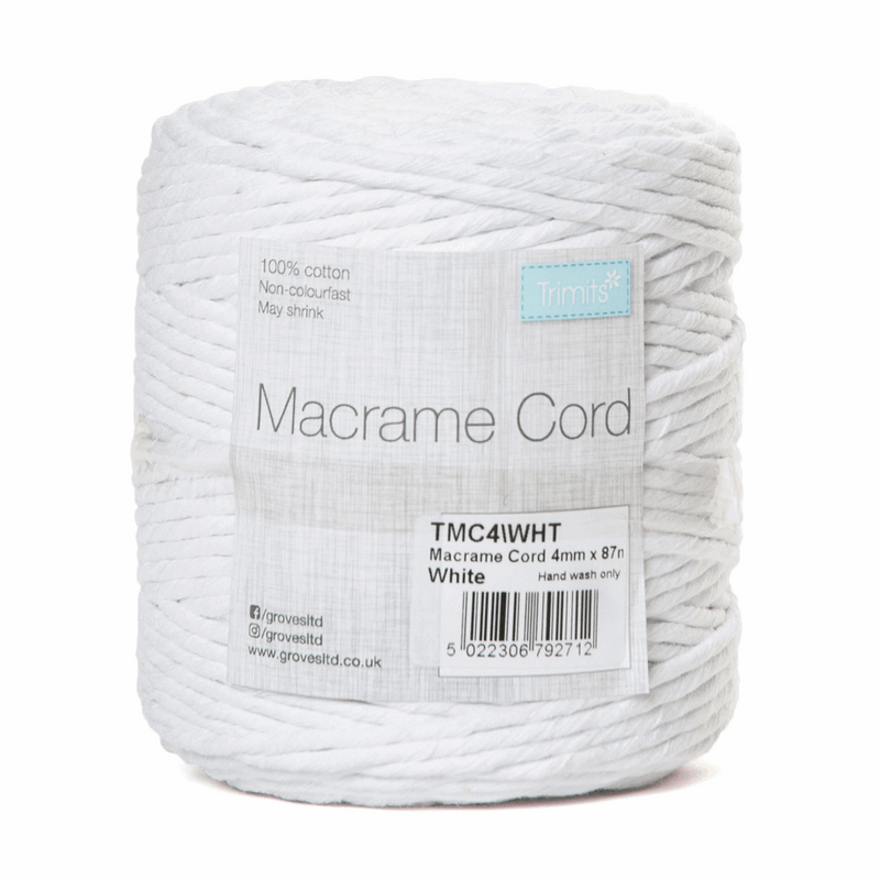macramé cord in white, macramé kit