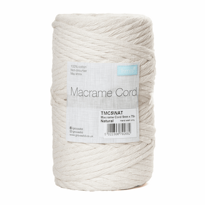 5mm Macramé Natural Cord\Yarn - 75m  Rolls