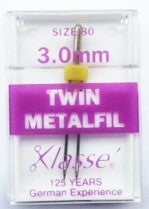 KLASSE Sewing Machine Needles in Twin Metalfil 3.0mm