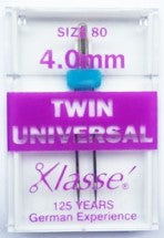 KLASSE Sewing Machine Needles in Twin Universal 4.0mm