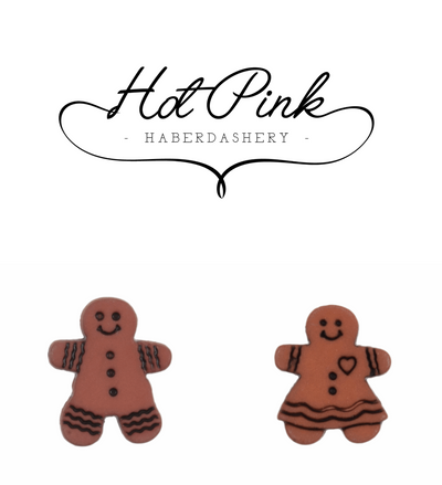 Trimits cute Christmas Gingerbread Man and Woman Button
