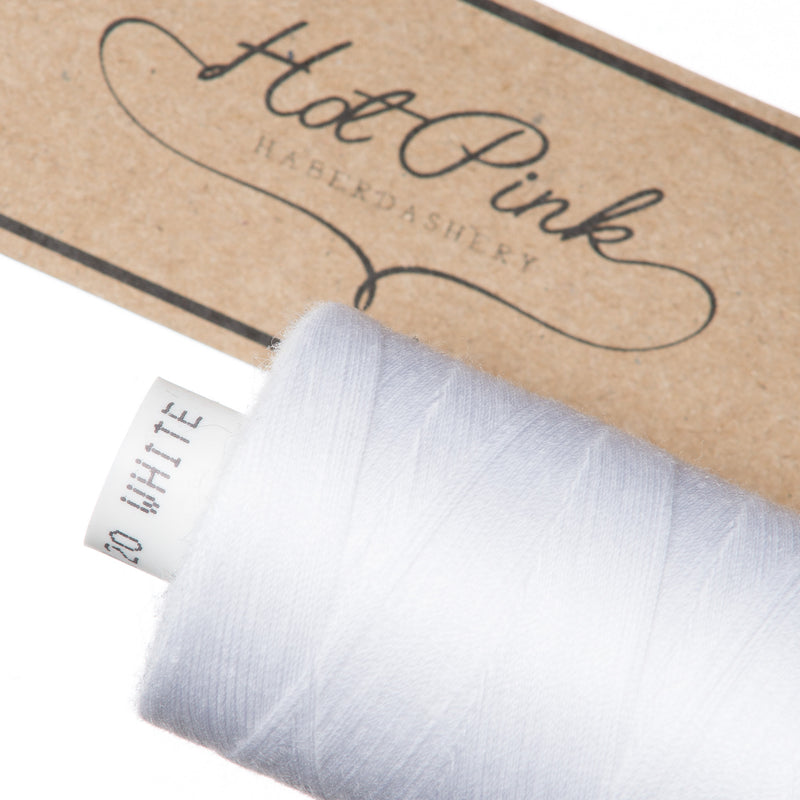 1000m Coates Polyester Moon Thread in white