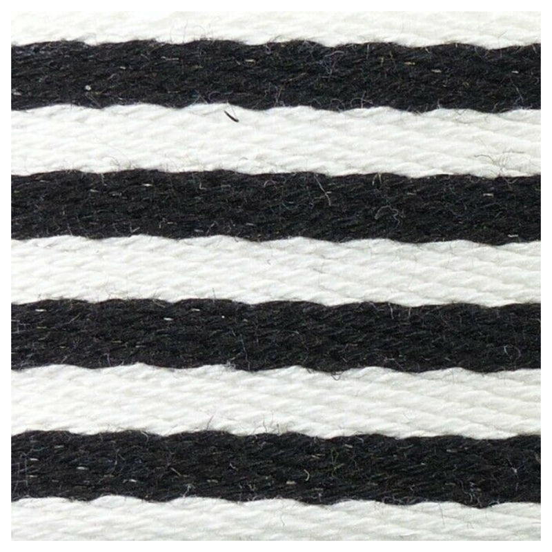 38mm Striped Webbing in black and white