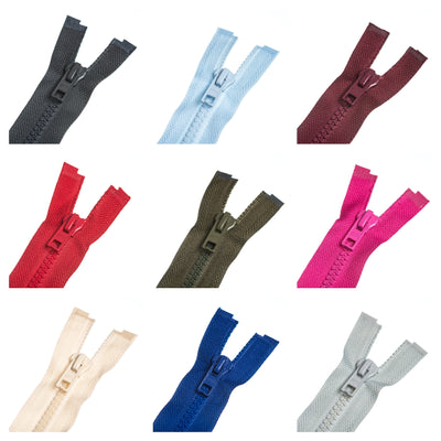 Chunky Plastic No.5 Weight Zips 10"-20" 16 colours