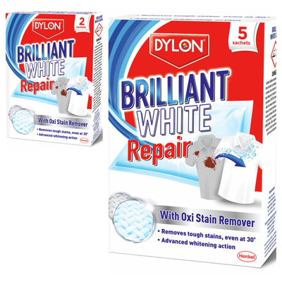 Dylon Brilliant White Repair sachets with Oxi stain remover