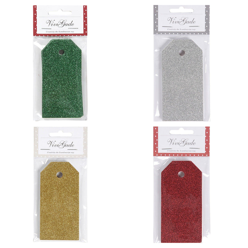 15 Christmas Glitter Gift Tags by ViviGade in red, green, silver and gold