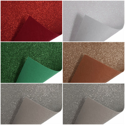 Trimits glitter covered felt fabric 1 metre by 45cm rolls - 6 colours
