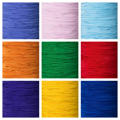 1mm Round Coloured Crafting Elastic cord for Beading, Jewellery, Crafts.