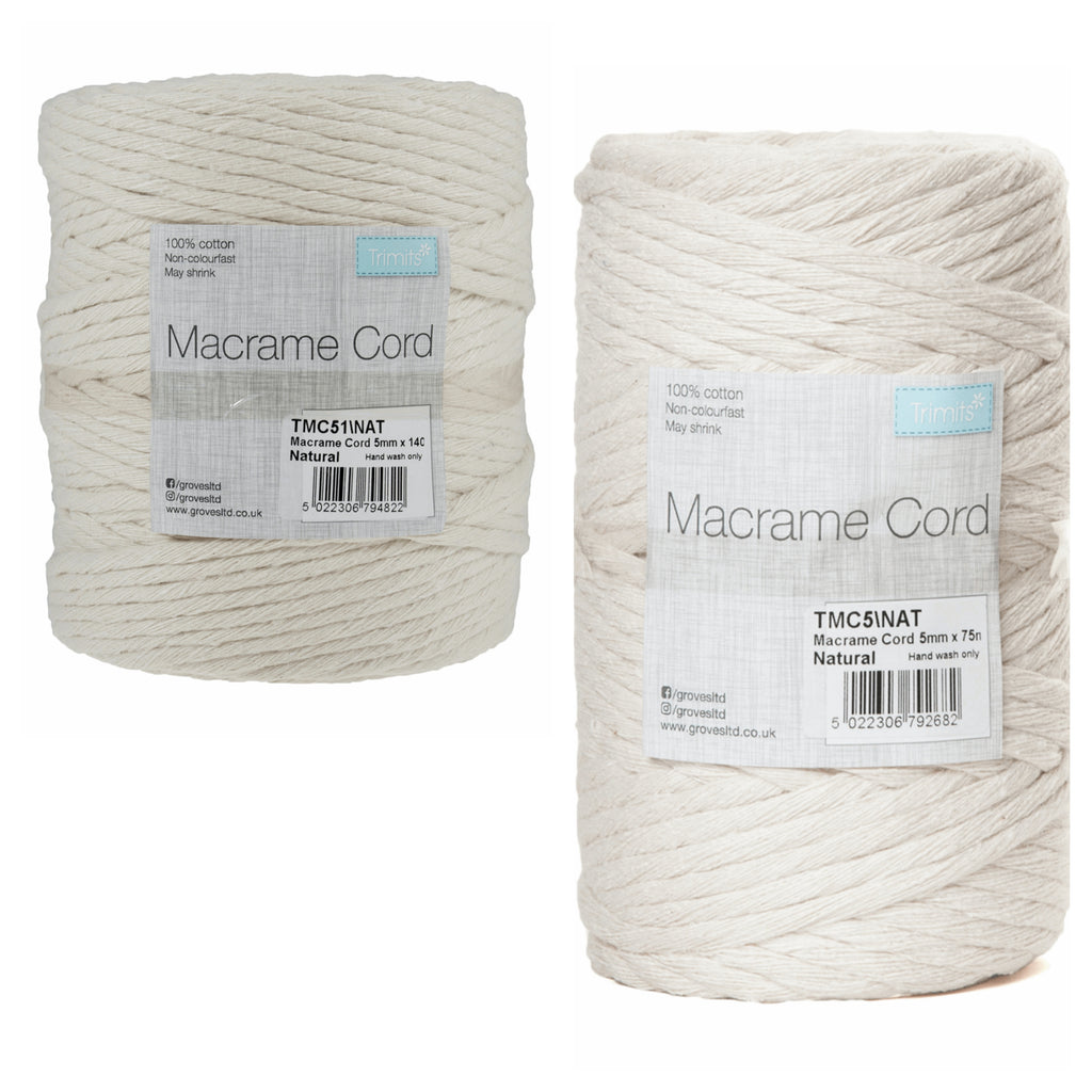Trimits 5mm Macramé Cord: 75m - Natural Trimits 5mm Macramé Cord: 75m - Natural