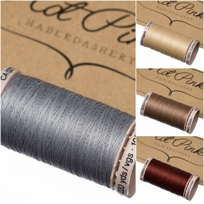 200m Gutermann Cotton Quilting Thread in Creams, greys & browns 