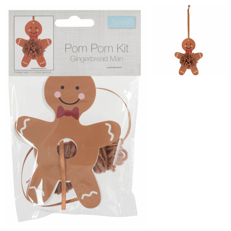 Gingerbread pom pom making kit, Trimits pom pom Christmas decorations, pom pom decorations, paper pom pom decorations
