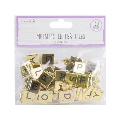 Dovecraft metallic scrabble letter tiles – gold