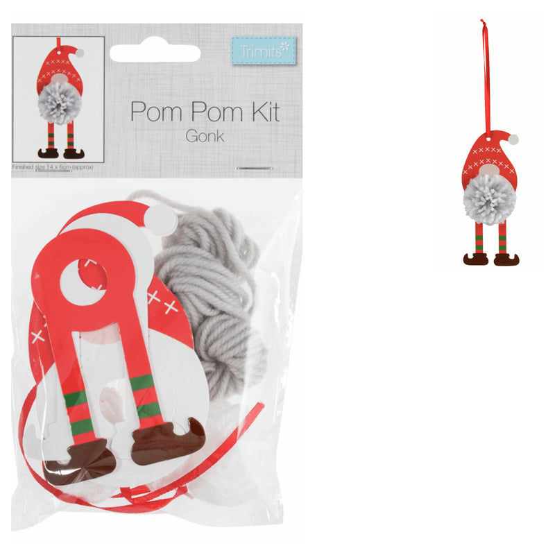 Gonk pom pom making kit, Trimits pom pom Christmas decorations, pom pom decorations, paper pom pom decorations