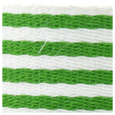 38mm Striped Webbing in green and white