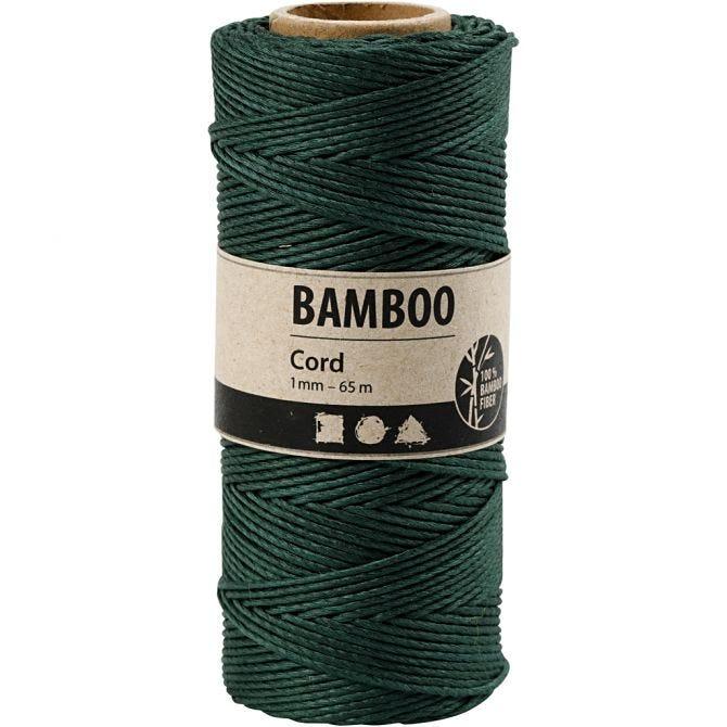 1mm 100% natural Bamboo Cord in green